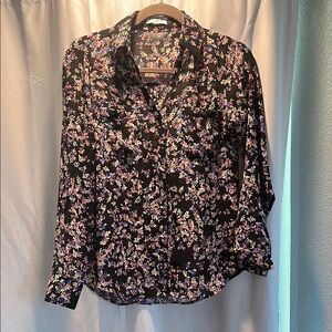 Floral Black Blouse